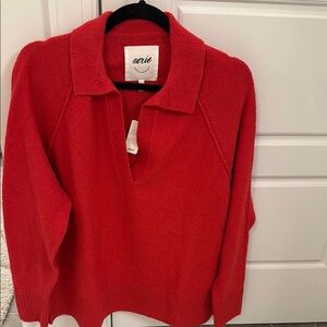 NWT Aerie V-Neck Red Sweater….runs HUGE